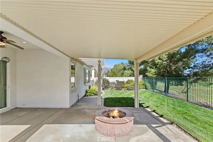 Backyard patio area