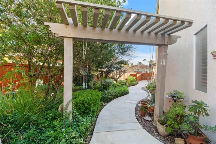 Garden Pathway on Side yard with Direct Street Access.