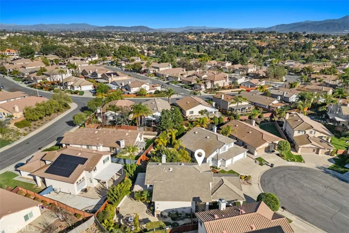 Aerial View of Property at the End of the Cul-De-Sac Street.
