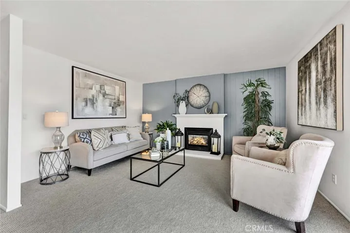 Shiplap Accent Wall, New Electric Fireplace, New Designer Carpet, New Paint