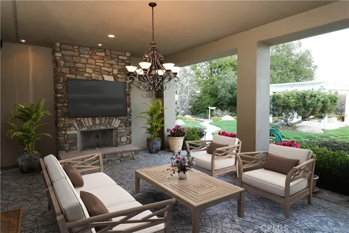 California Room with fireplace.
