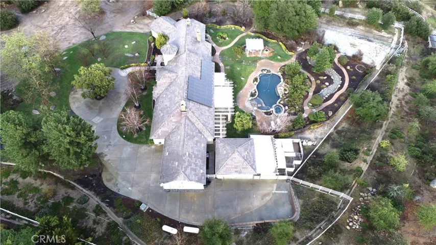 Aerial view of the home.