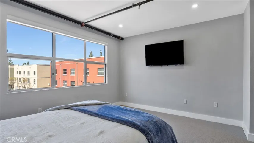 TV mounted in Primary bedroom.