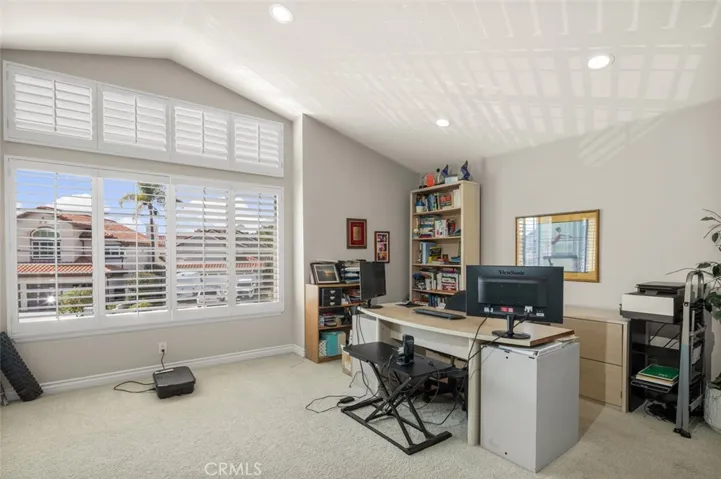 Upstairs has a giant front bedroom! Custom recessed lighting has been added which is so great!