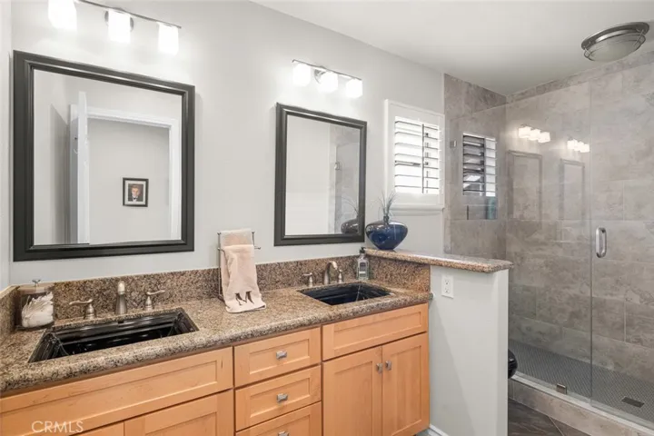 This is the custom remodeled secondary bathroom for the secondary bedrooms upstairs. Every detail is redone and very nice quality!