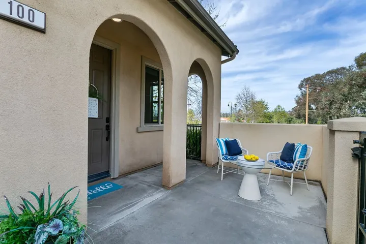 Gated private front patio