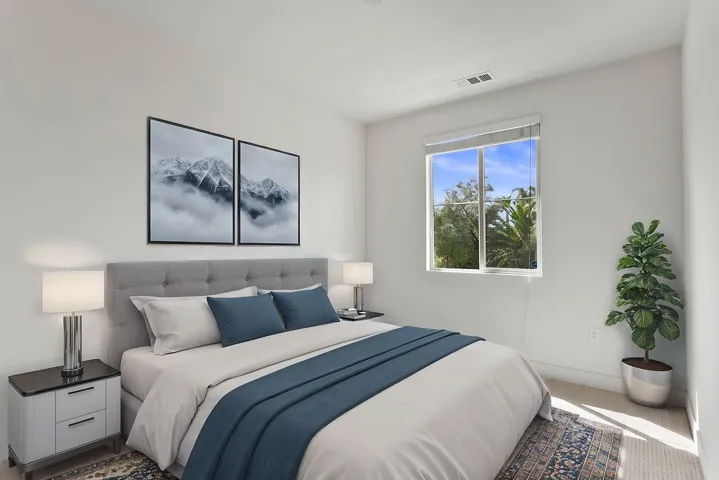 Second level bedroom virtually staged