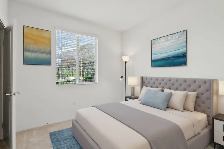 First level bedroom virtually staged