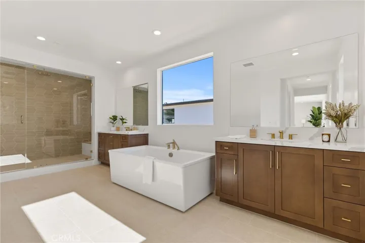 Primary Bathroom: Beryl Modern Farmhouse - Hidden Oaks Collection - Photo of artist rendering.  Not actual home for sale.  Home is still under construction.