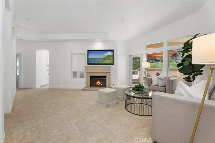 Oversized living room with balcony access
