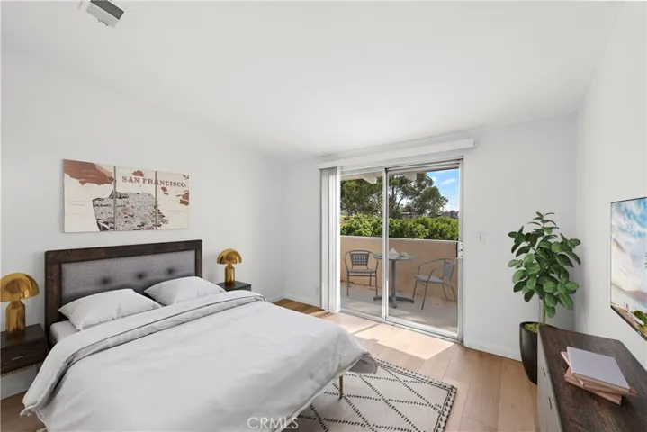 Bedroom 2 with balcony - Virtually Staged