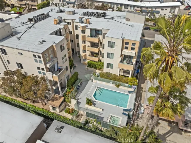 Drone View of Pool and Unit Balcony.