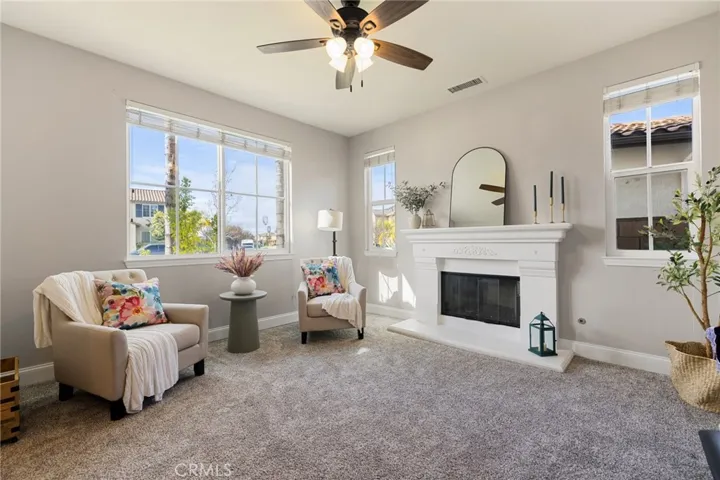 Living room with gas fireplace