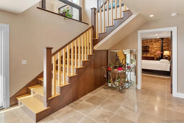 Walnut and maple staircase - a craftsman's special  detail.