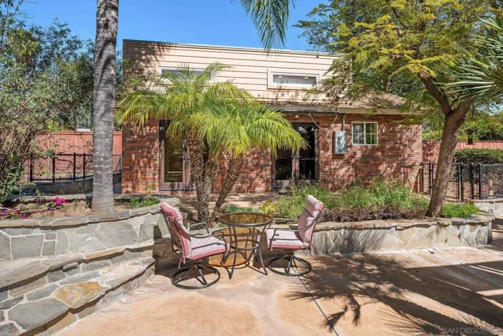 This is the front of the guest house as seen from the pool deck.