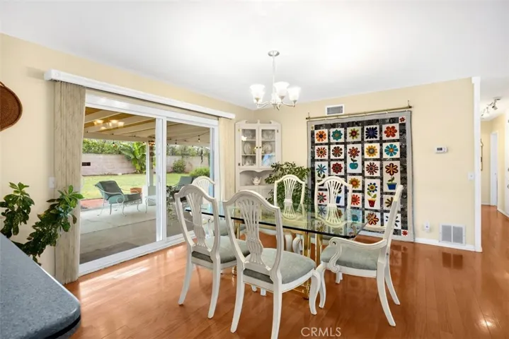 Dining Room with View to Backyard& Access to Patio
