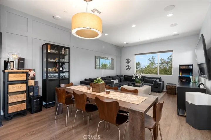 Open concept living dining room.
