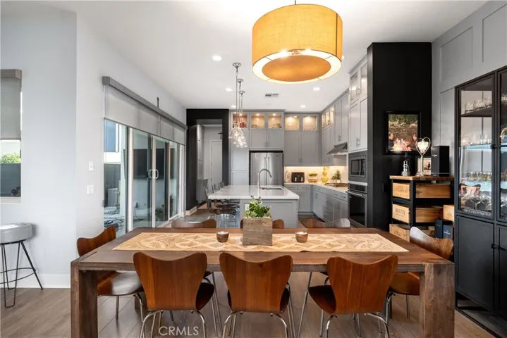 Open concept living dining room.