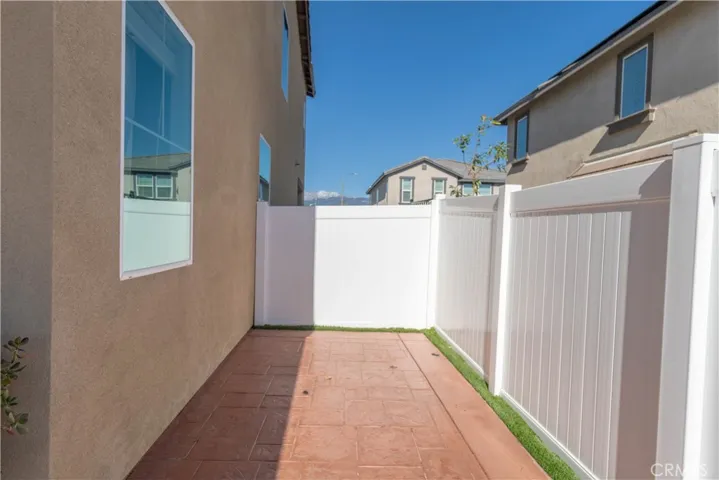 Paved side yard detail