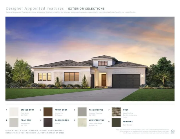 Designer Appointed Features - Homesite 65 - Oakdale Coastal Contemporary - Ridge Collection at Bella Vista - Photo of artist rendering.  Not actual home for sale.  Home is still under construction.