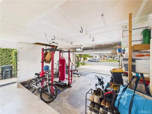 Garage with side yard access door