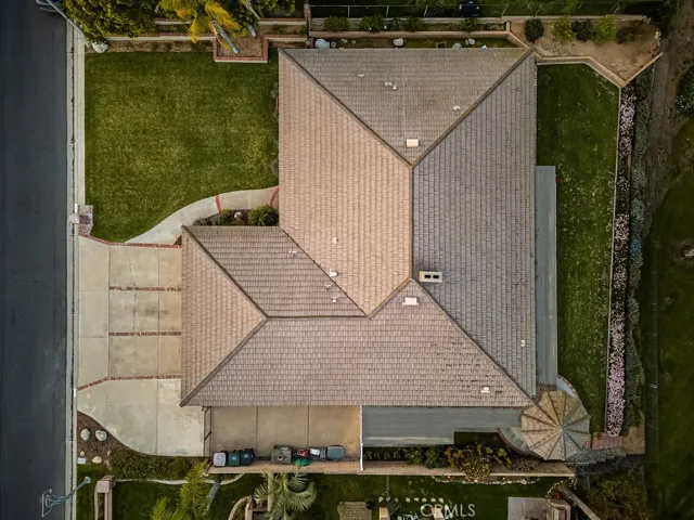 Drone view of house