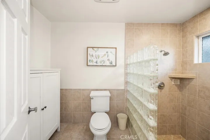 commode and shower in primary