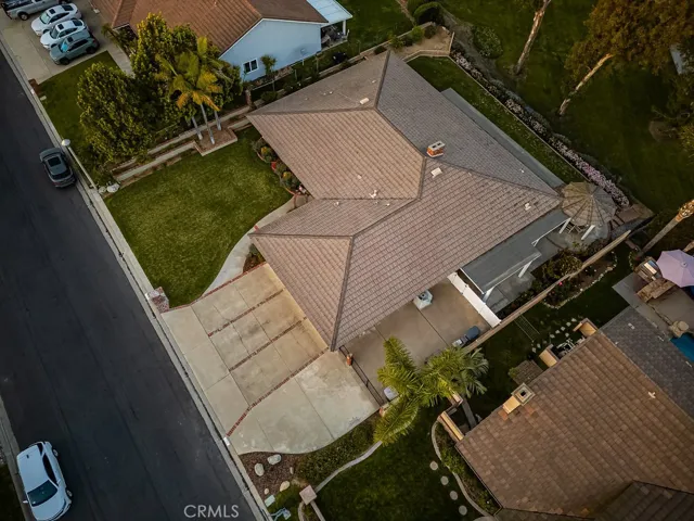 Drone view of house