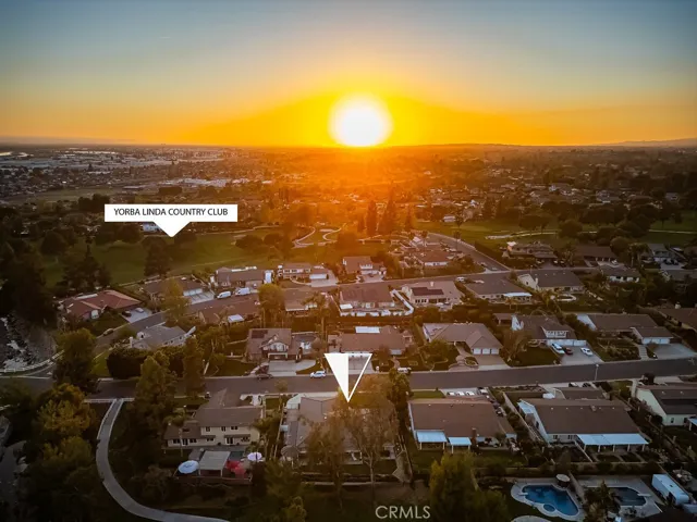 Drone view of sunset