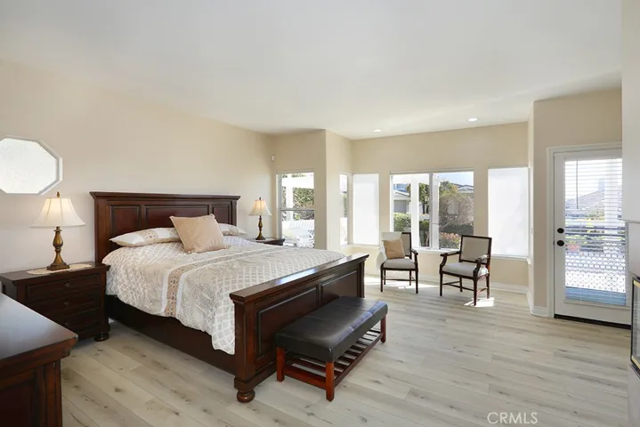 Primary bedroom with patio access