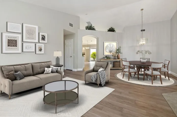 Living and dining room -Virtually staged