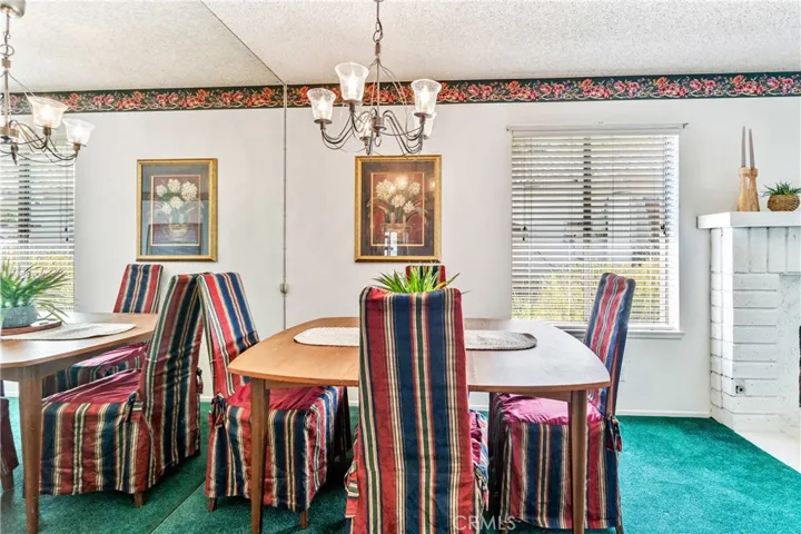 Mirrored wall dining area