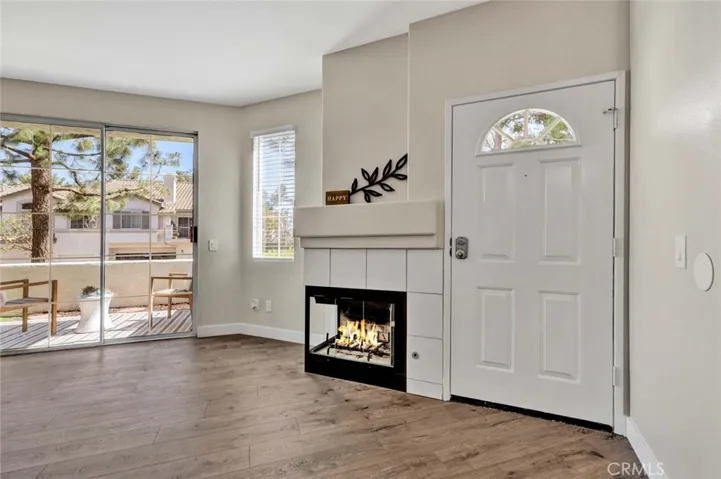 Cozy fireplace in living room