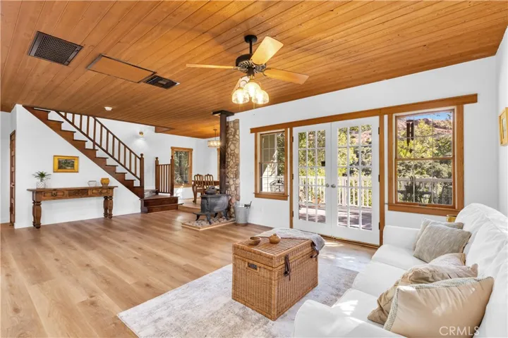 Looking out toward the French doors on to the spacious viewing deck