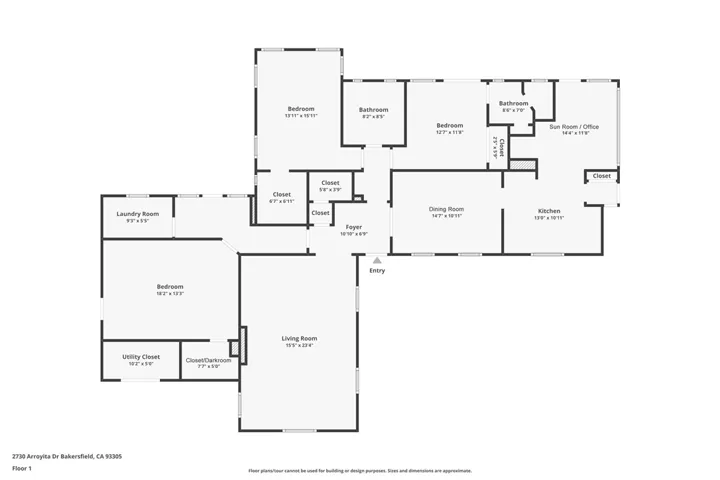 Floorplan: Classic formal floorplan, private formal entry foyer with large closet, large formal living room with fireplace, large formal dining room, three large bedrooms, Sun Room/Office could easily be converted to 4th bedroom & also has a private entrance, two bedrooms have private entrances for ADU or AirBNB or home office uses, largest bedroom has plumbing & a sink in the closet/darkroom-so it could easily be converted into a 3rd bathroom, lots of big closets, lots of built-in cabinets & shelves, lo...