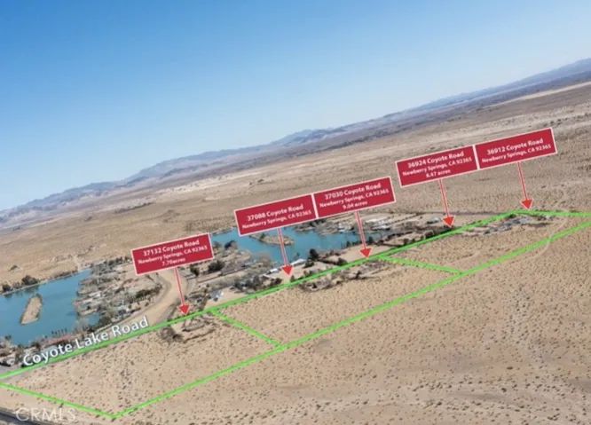 All 5 Homes and 3 Parcels fronted by COYOTE LAKE RD (Paved)
