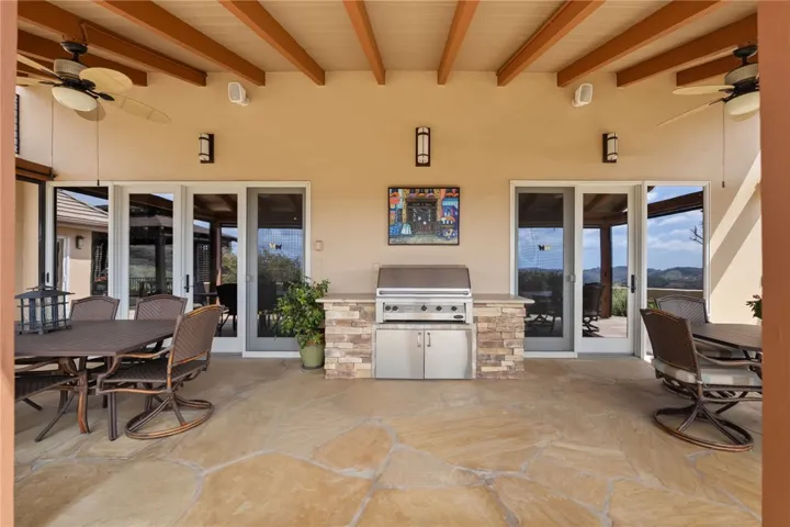 Covered Back Patio with Built In BBQ