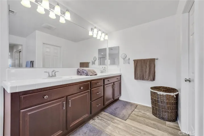 Primary bathroom dual sinks