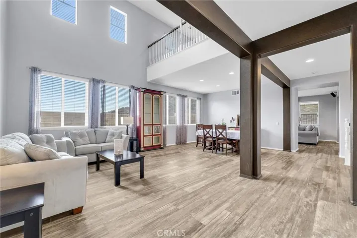 View from entry of formal living and dining
