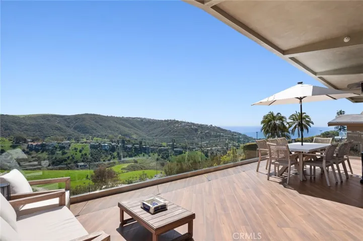 Gorgeous ocean and mountain views from the main level patio