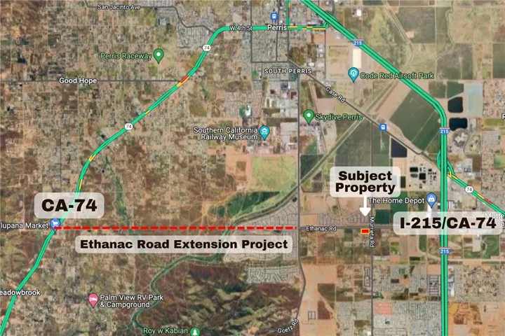 Proximity to major expressways I-215 and CA-74