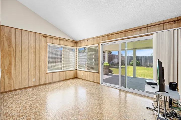 Family Room off Kitchen with views of backyard
