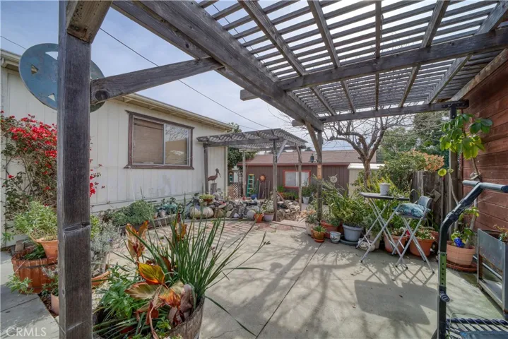 Patio with Studio to the left