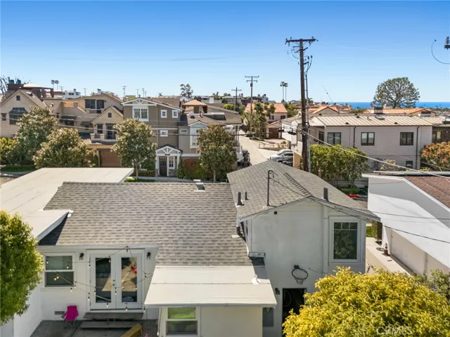 Aerial photo taken from approx. 12' above peak of rear unit