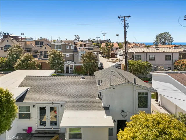 Aerial photo taken from approx. 12' above peak of rear unit