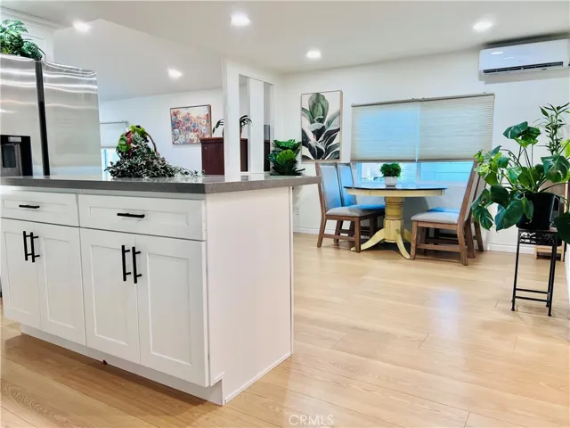 Kitchen opens to dining room
