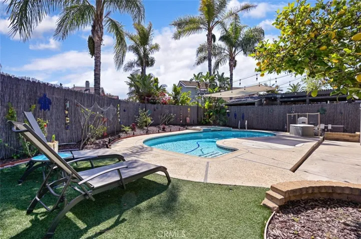 This section of the backyard has easy to maintain turf.