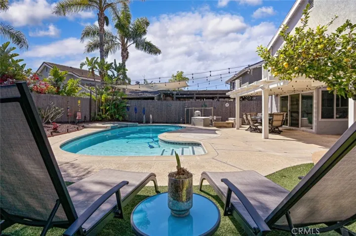 Backyard pool view