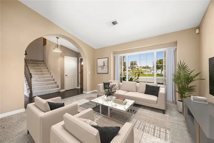 virtually staged living room