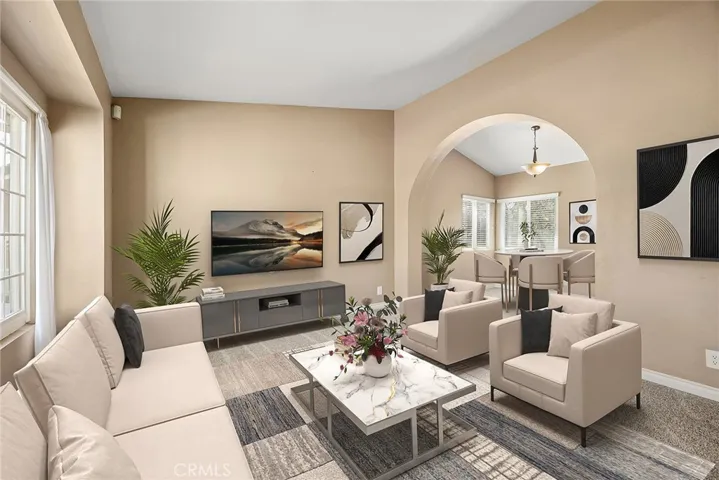 virtually staged living room